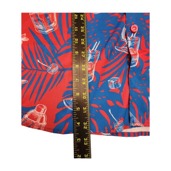 NWT Dixxon Flannel Company Button up The Mixxer Size XL Red White Blue Cocktails - Picture 4 of 9
